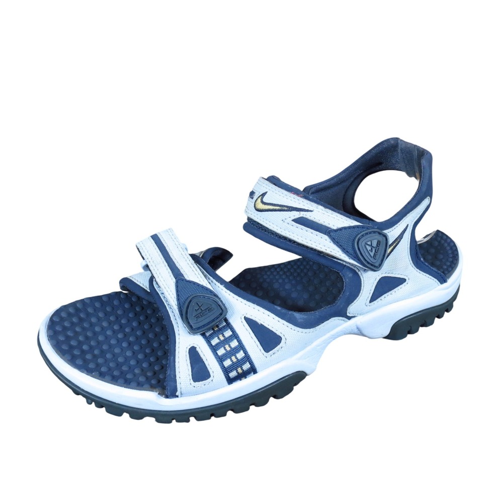 Nike ACG Vintage Mens Strappy Sandals Size 10 Outdoor Hiking Navy Blue White